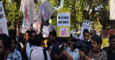 sfi marches to israel embassy demanding humanitarian intervention in Gaza